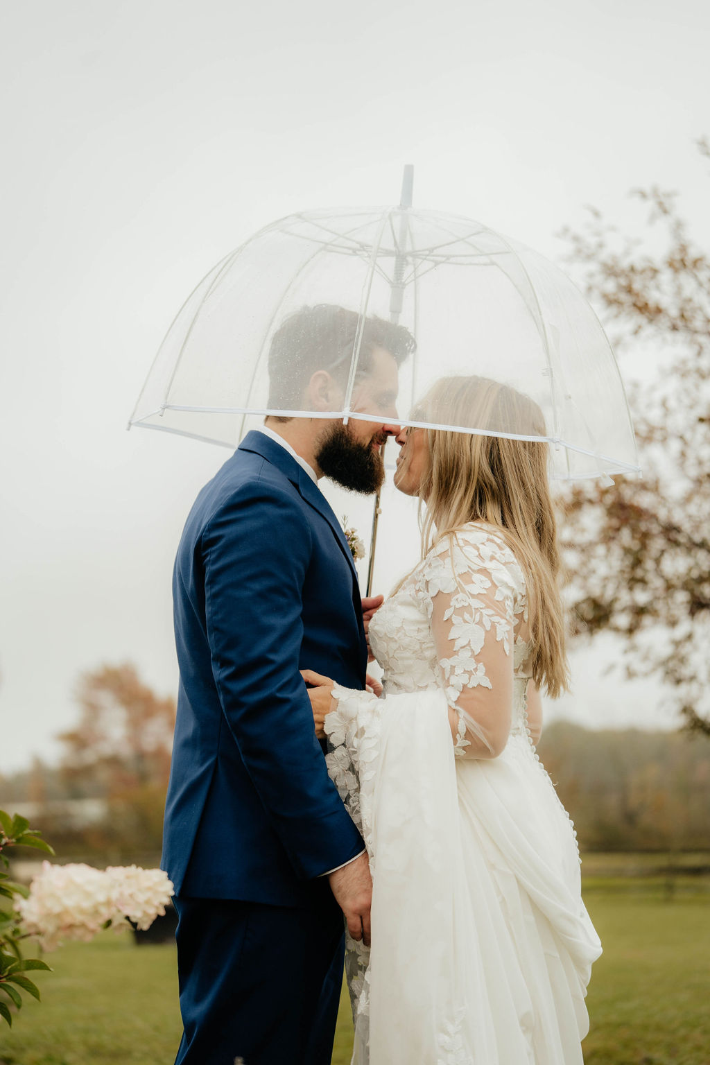 Mountain view wedding ceremony at New Leaf Farm Poconos Pennsylvania